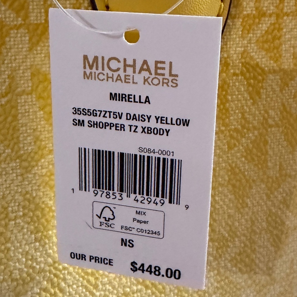 NWT Michael Kors Mirella Daisy Yellow Ombré Satchel with Detachable Strap - Picture 7 of 16